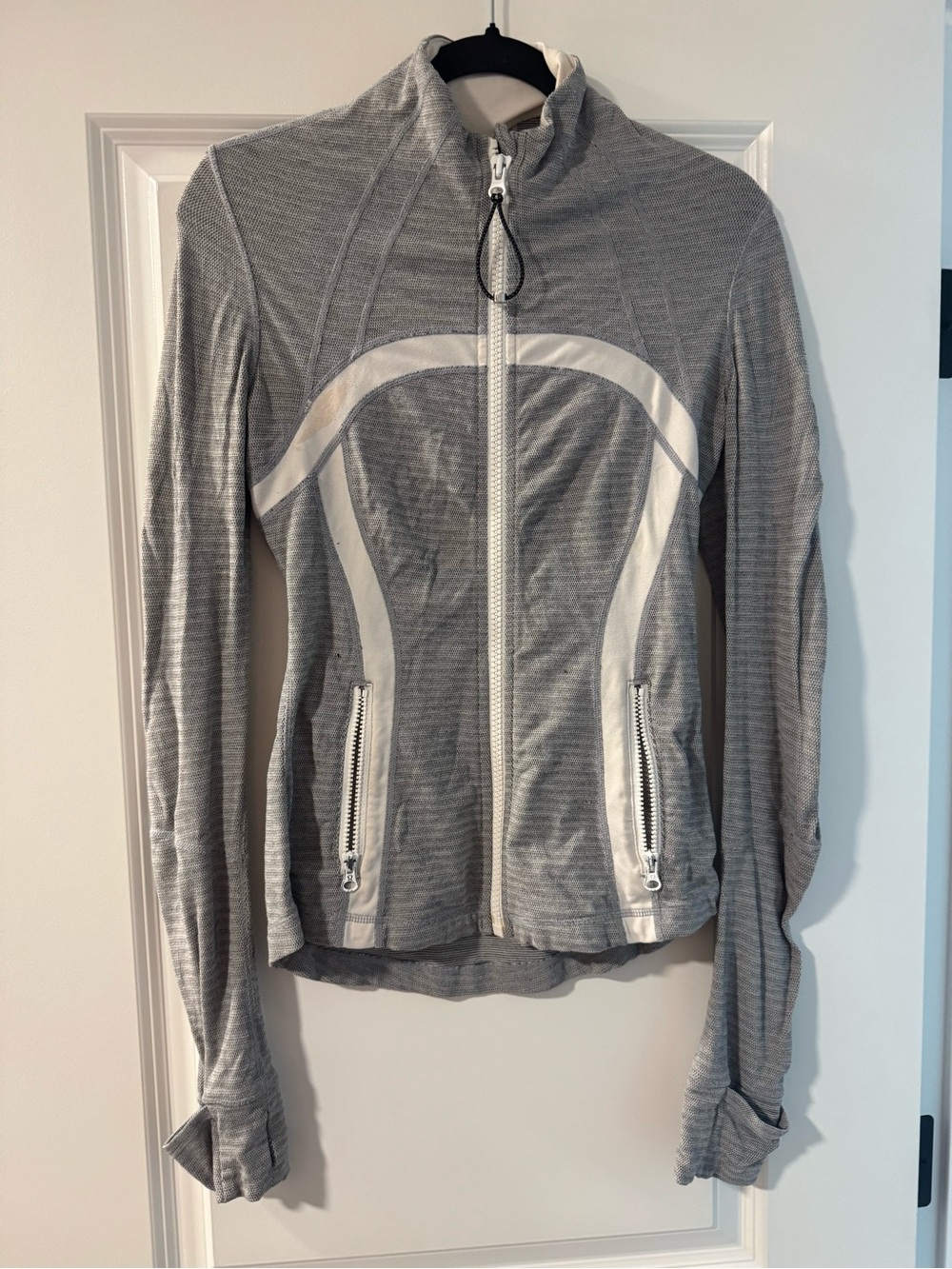 lululemon athletica Gray Zip-Up Utility Jacket with White Panels